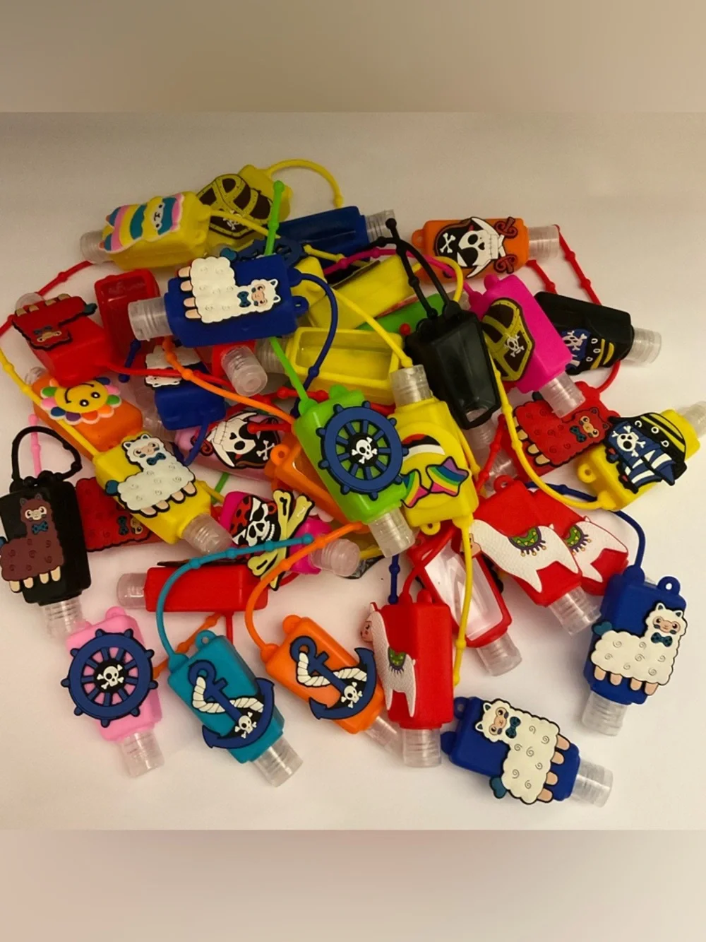 Kids Empty Sanitizer Bottle & Silicone Holder - Mix Lot (40) Party Favors Gifts